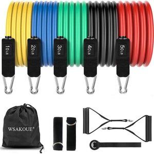 Resistance Bands Set, Exercise Bands for Men & Women, 5 Level Fitness Bands